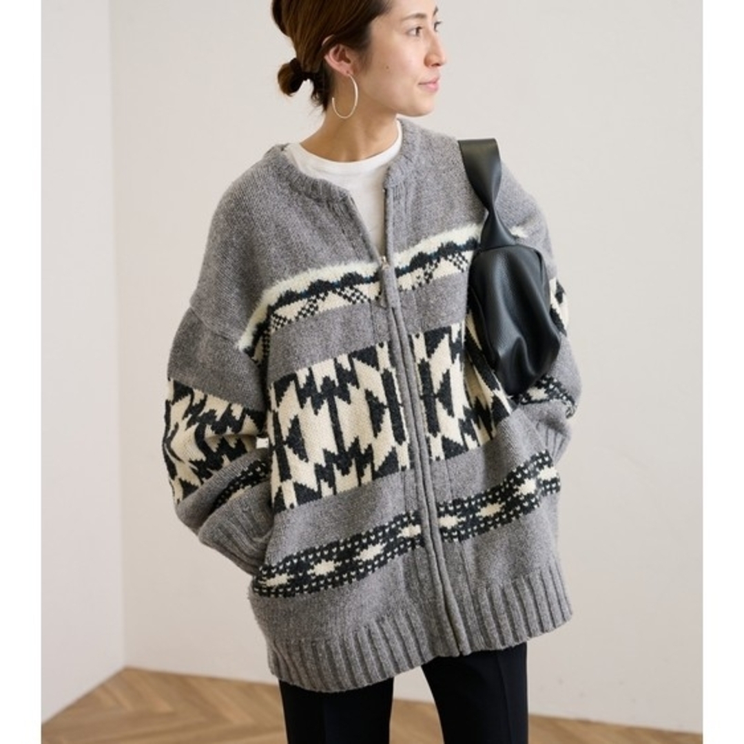 FRAMeWORK - 未使用FRAMeWORKフレームワークジャガードZIPカーディガン