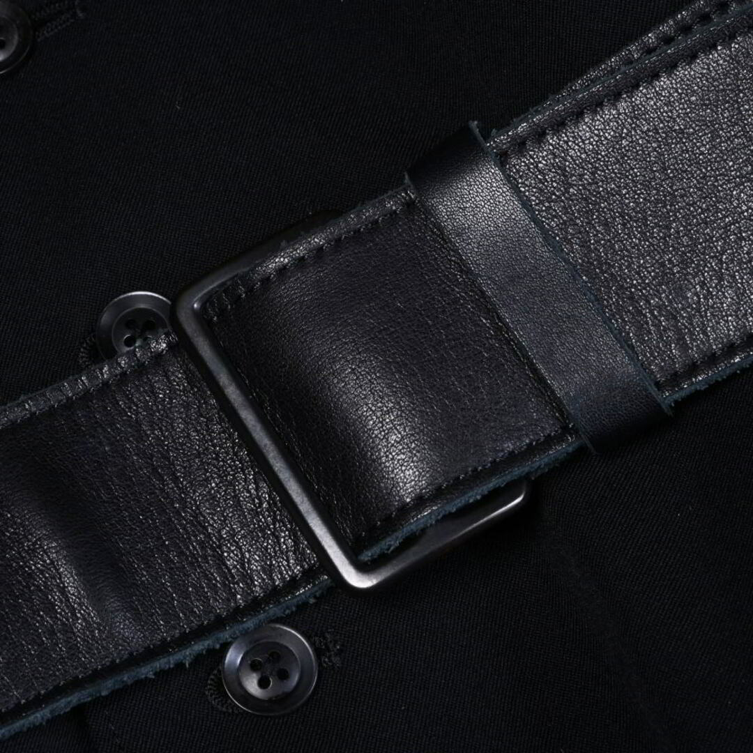 Yohji Yamamoto ウールギャバ ベルト付き ノーカラーコート