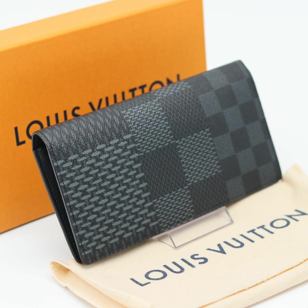 極美品】 ルイヴィトン 長財布 ブラザ ダミエ グラフィット 3D 箱付き