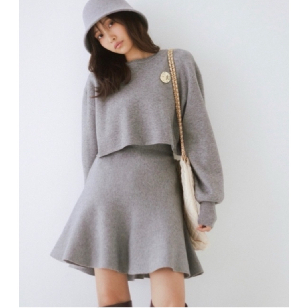 SNIDEL - スナイデル セットアップ グレー ニット スカート の通販 by