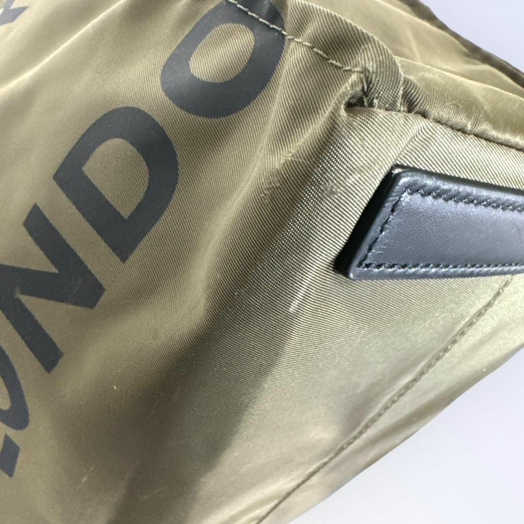 BURBERRY バーバリー トートバッグ ロゴプリント ナイロン カーキ