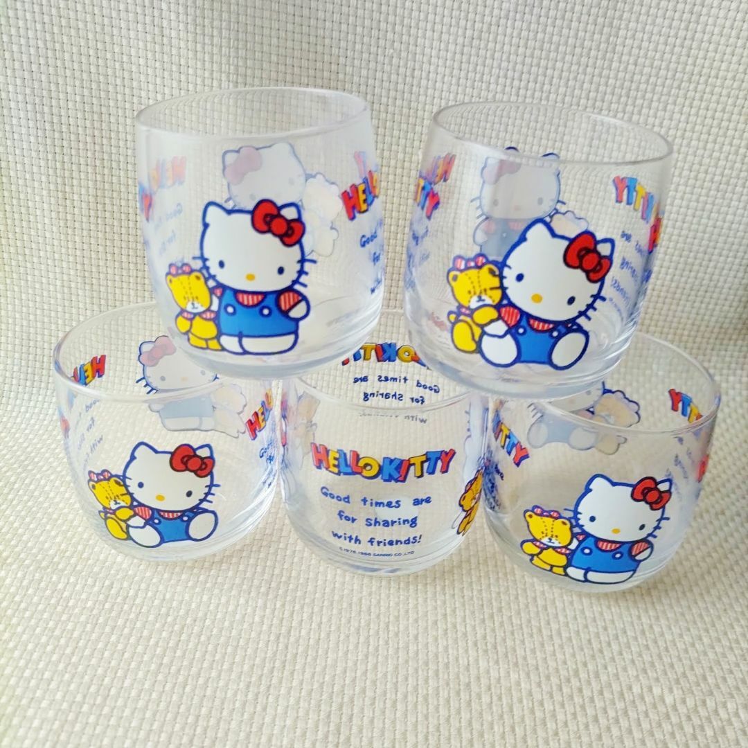 ハローキティ - 昭和 レトロ キティ グラス セット 1988年/コップ