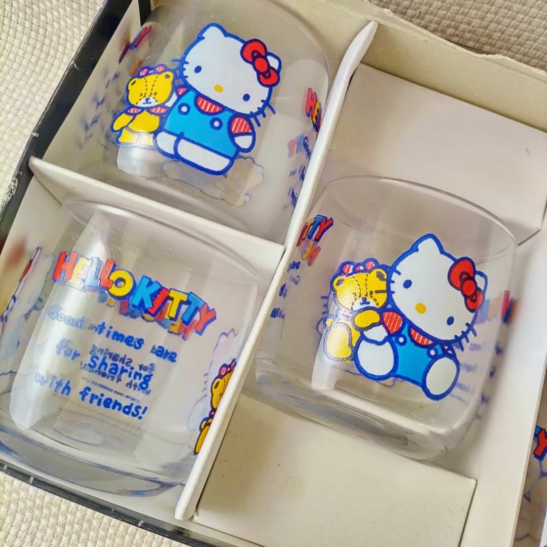 ハローキティ - 昭和 レトロ キティ グラス セット 1988年/コップ