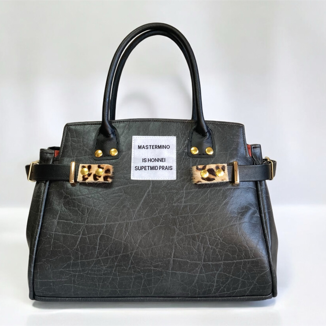 high class tote bag／black leather