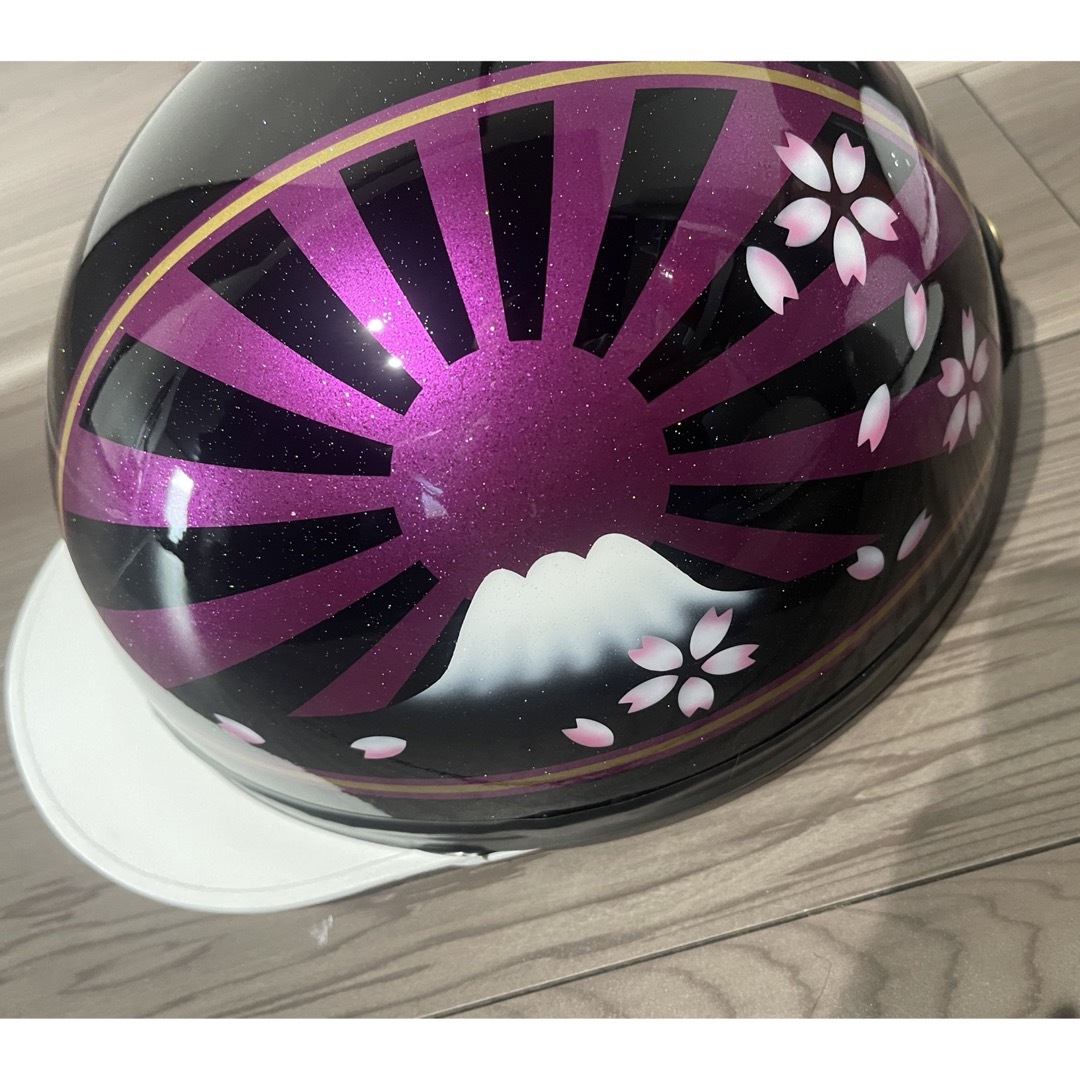 紫 黒 富士日章 コルク半 ヘルメットの通販 by paint｜ラクマ