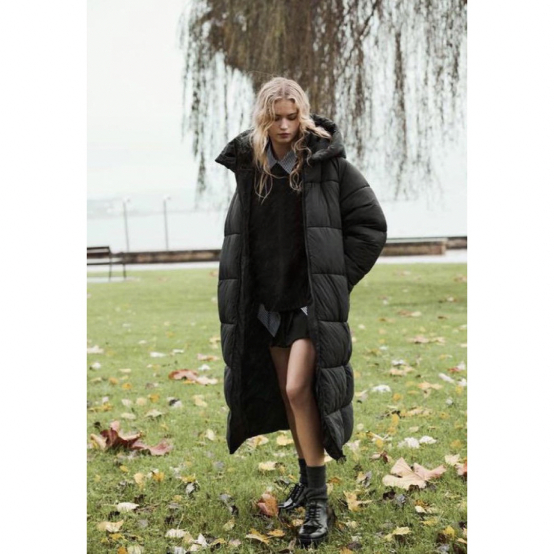 ZARA - 【新品未使用】ZARA TRF HEAT PWR 黒 ロングダウンジャケットの