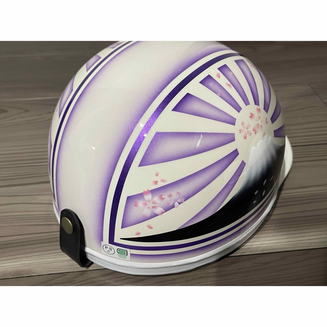 桜 紫 白 富士日章 コルク半 ヘルメットの通販 by paint｜ラクマ