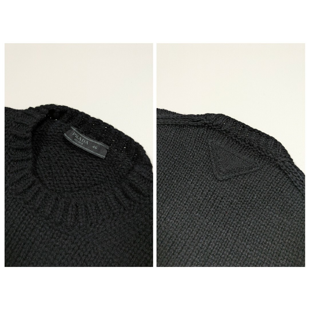 PRADA - PRADA プラダ シェットランドウール クルーネックニット 46の