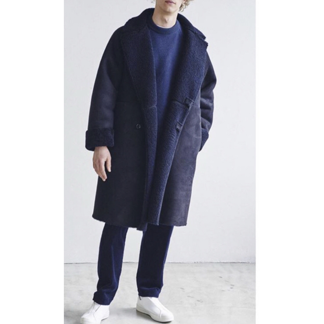 Graphpaper - Graphpaper ムートン コート ネイビー L メンズ レザー