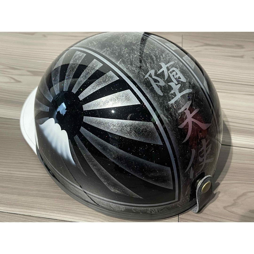 ラメ シルバー 黒 富士日章 コルク半 ヘルメット の通販 by paint｜ラクマ