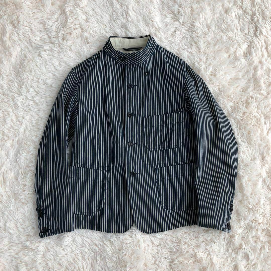 45R - 45Rスタンドカラーストライプジャケットカバーオール ヒッコリー