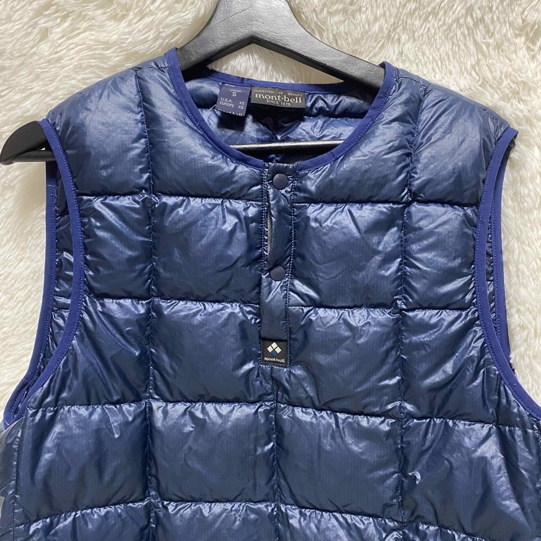mont bell - レア モンベル ダウンベスト スナップベスト ネイビー S