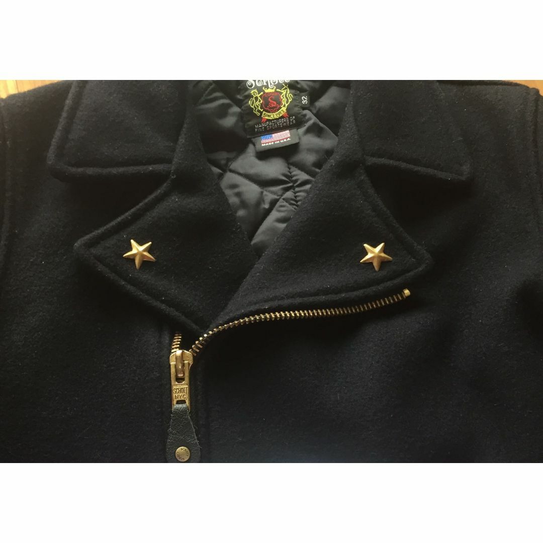 schott - 美品 USA製Schottウールライダース/Pコート・32・ワンスター