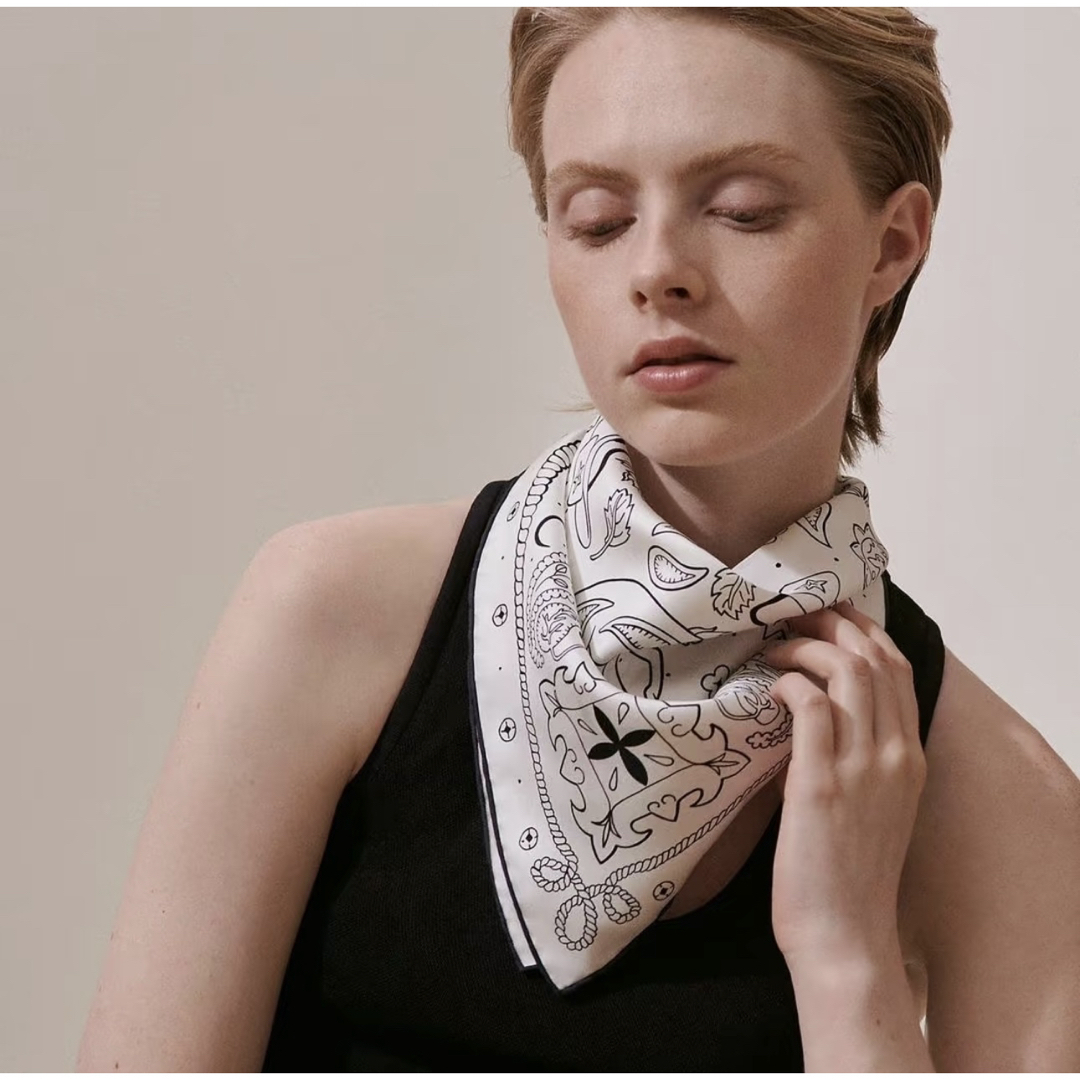 HERMES - エルメス シルクバンダナ 55 スカーフ [アニマル・バンダナ