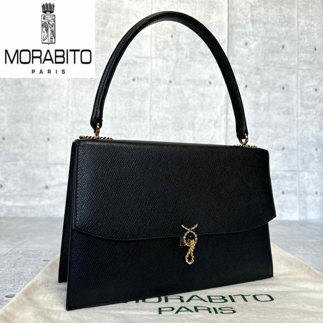 MORABITO - 【美品】MORABITO PRINCESSE BLACK レザー ハンドバッグの