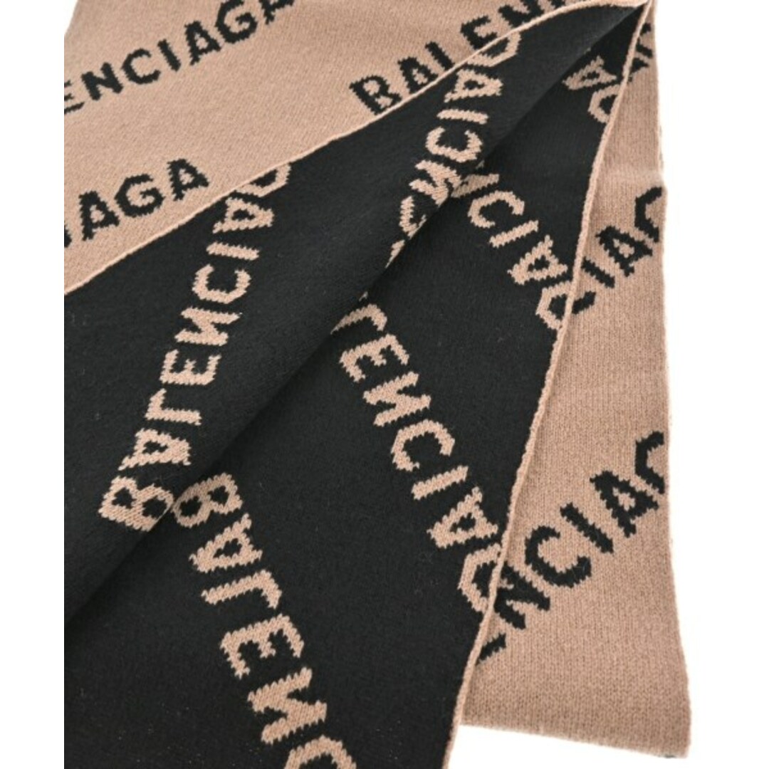 BALENCIAGA - BALENCIAGA バレンシアガ マフラー - ベージュx黒(総柄