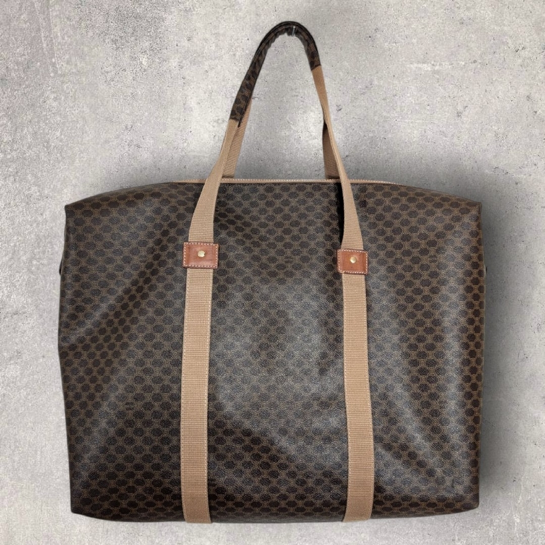 CELINE - オールドセリーヌ マカダム柄 大型トートバッグ 肩掛け PVC