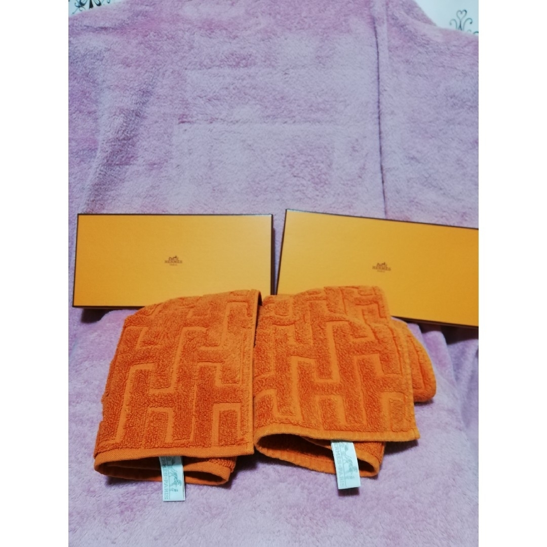 HERMES - HERMESタオル オレンジ2枚組の通販 by 豆柴にゃ's shop