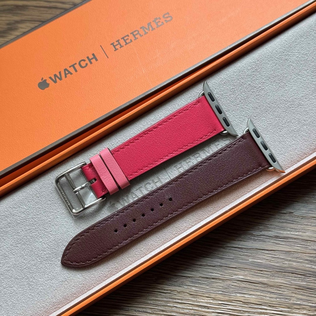 Apple - 2467 未使用 Apple Watch エルメス ローズ ボルドー レザーの