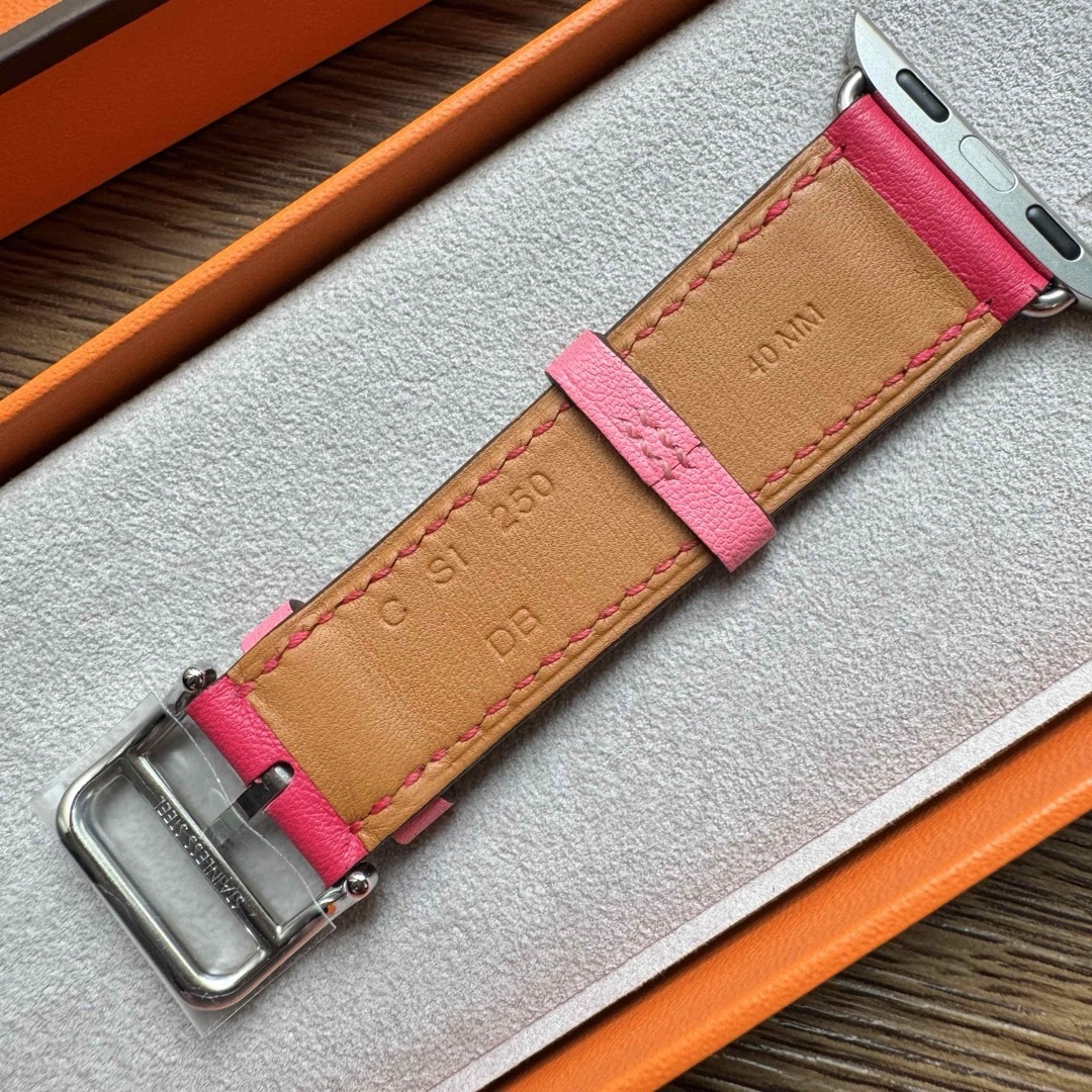 Apple - 2467 未使用 Apple Watch エルメス ローズ ボルドー レザーの