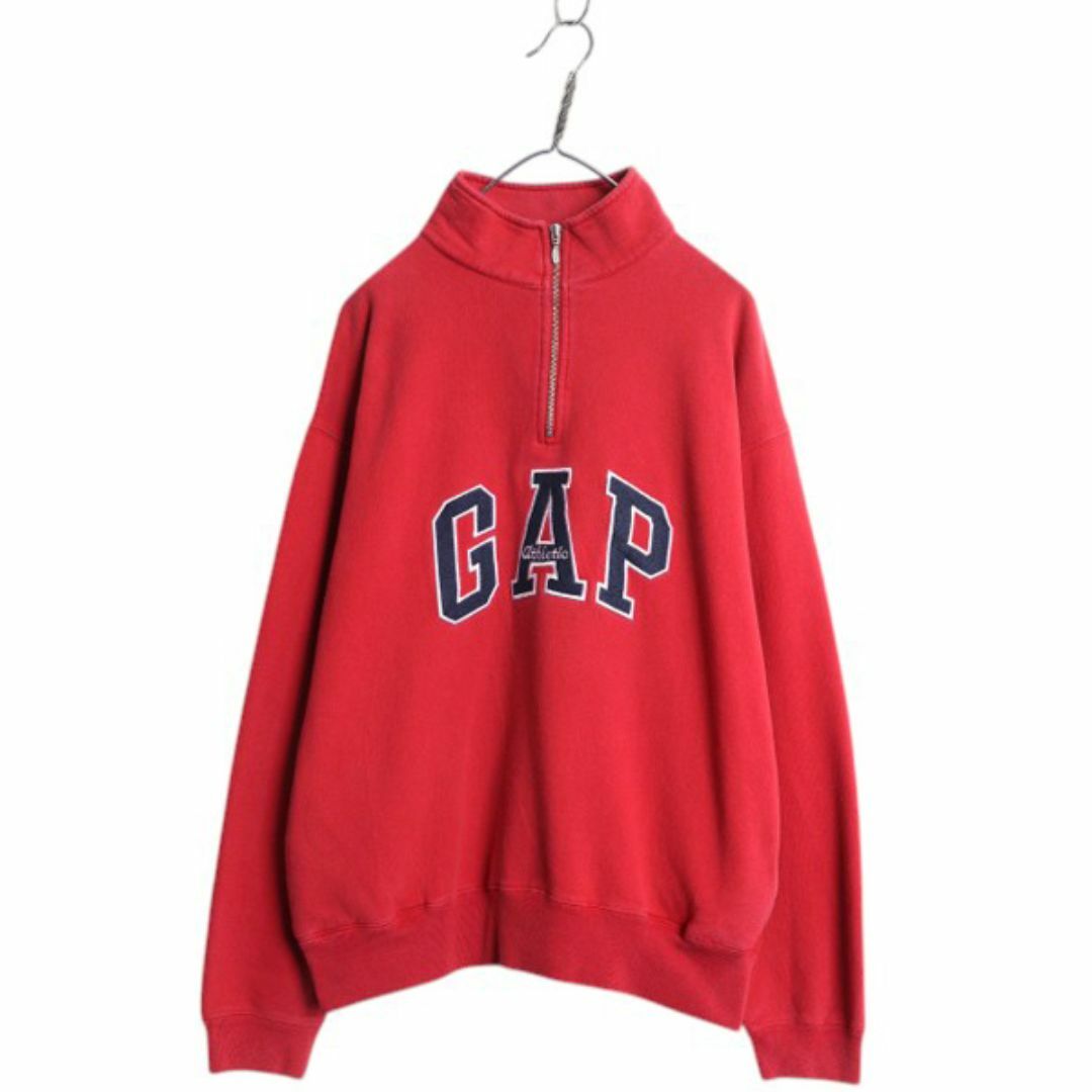 90s OLD GAP ハーフジップ ポケット付き スウェット メンズ L オールド