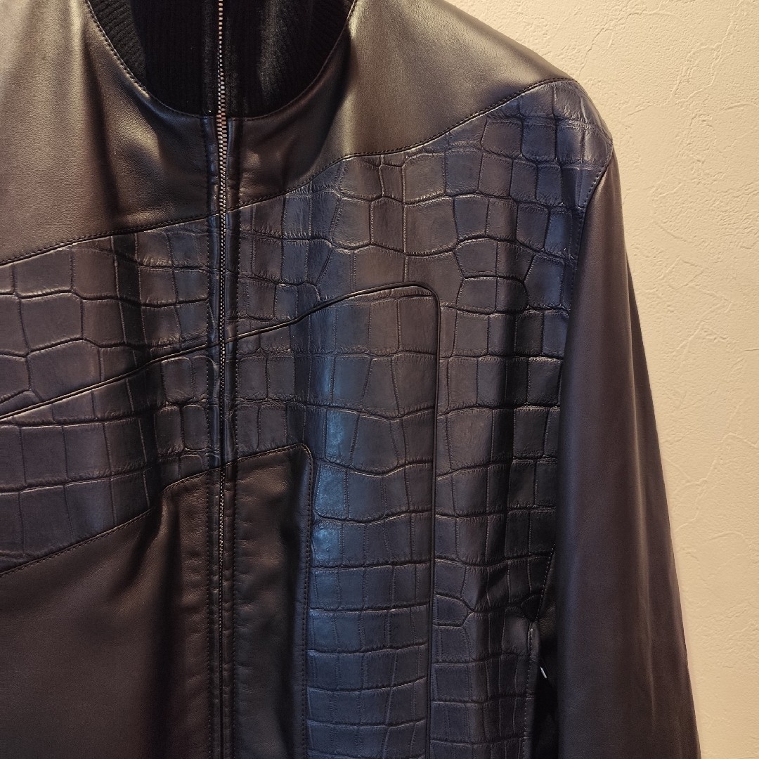 HERMES - エルメス クロコダイルタッチ ジャケット サイズ52の通販