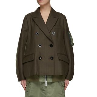 sacai - sacai ダブルブレストチョークストライプジャケットの通販 by