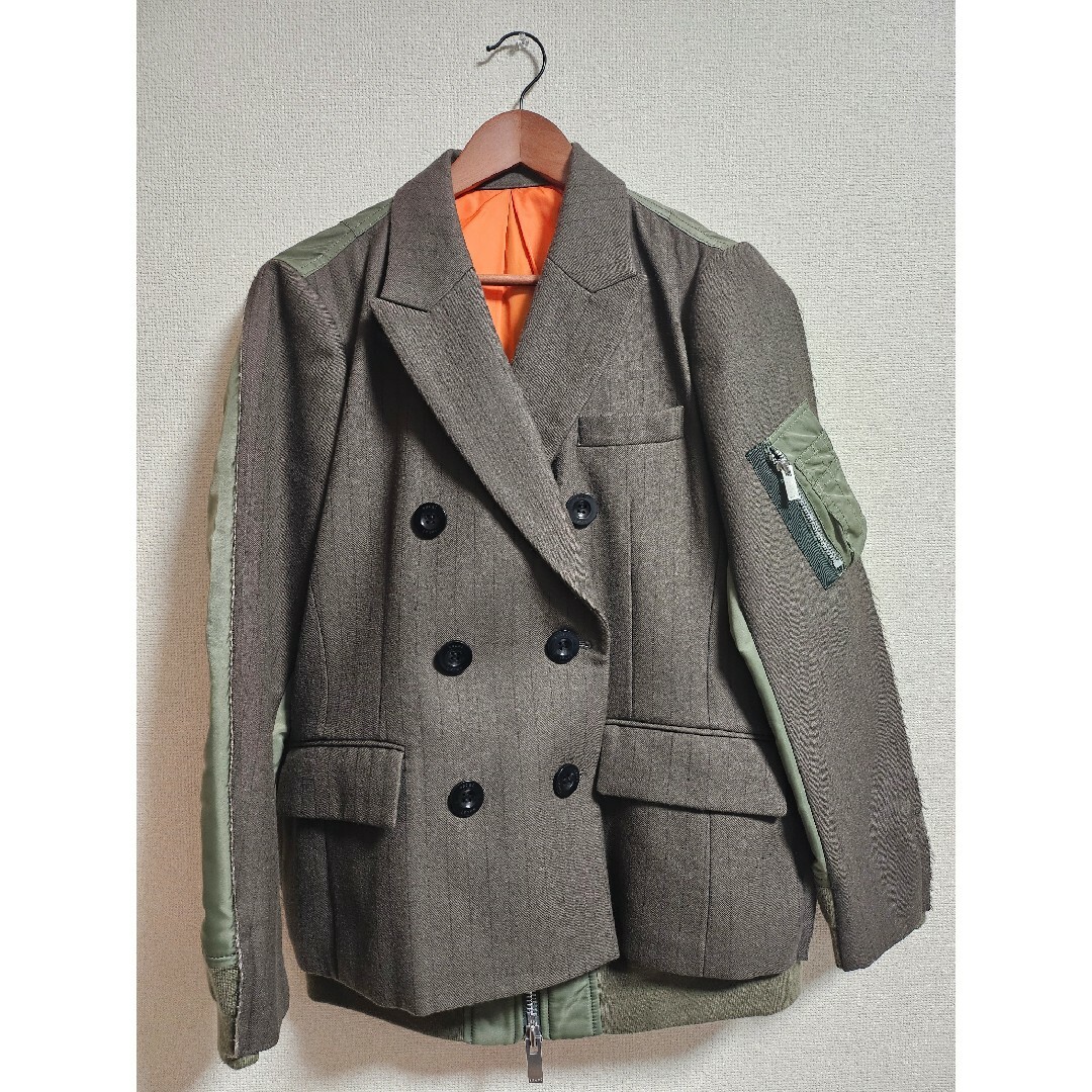 sacai - sacai ダブルブレストチョークストライプジャケットの通販 by