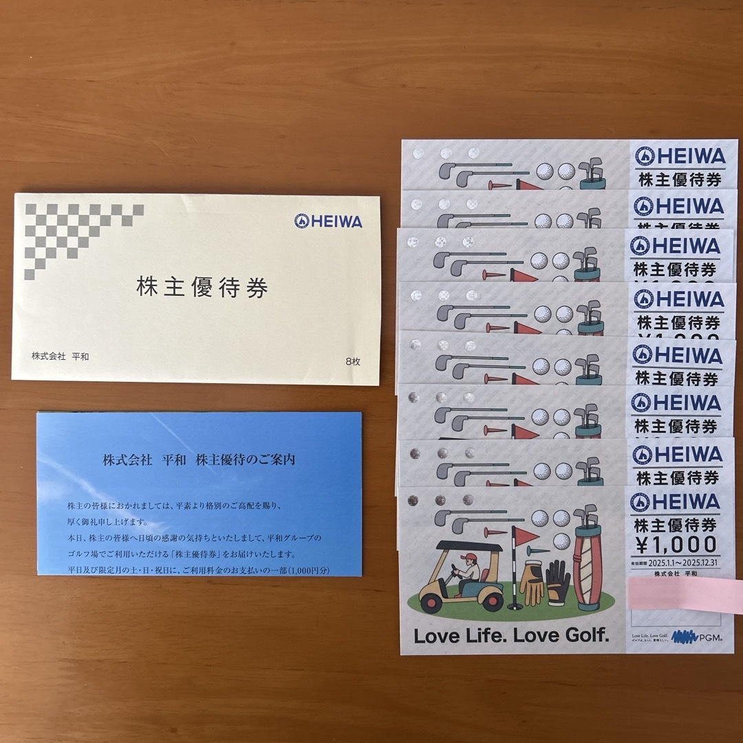 PGM HEIWA 平和 株主優待券 1000円券 ×8枚 Cool Cart×2
