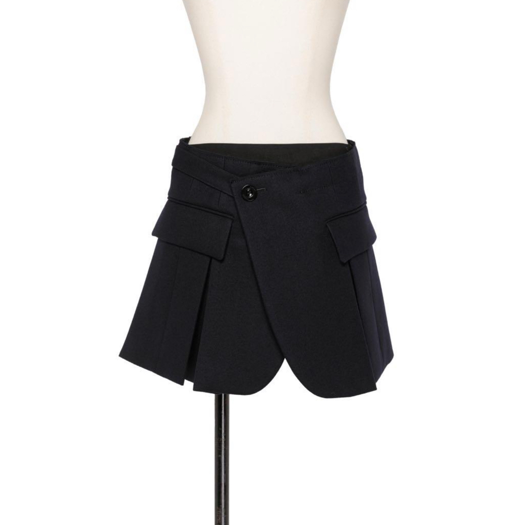 Sacai サカイ 23-06763ウールメルトンレイヤードショーツ スカート