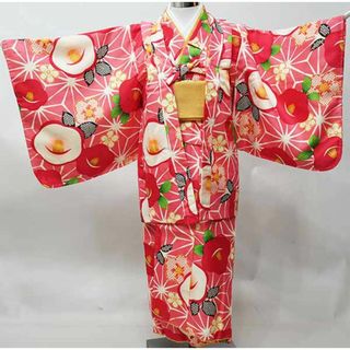 着物 きもの6点セット 女児 女の子 祝着 120cm 7〜8才用 ピンク地の