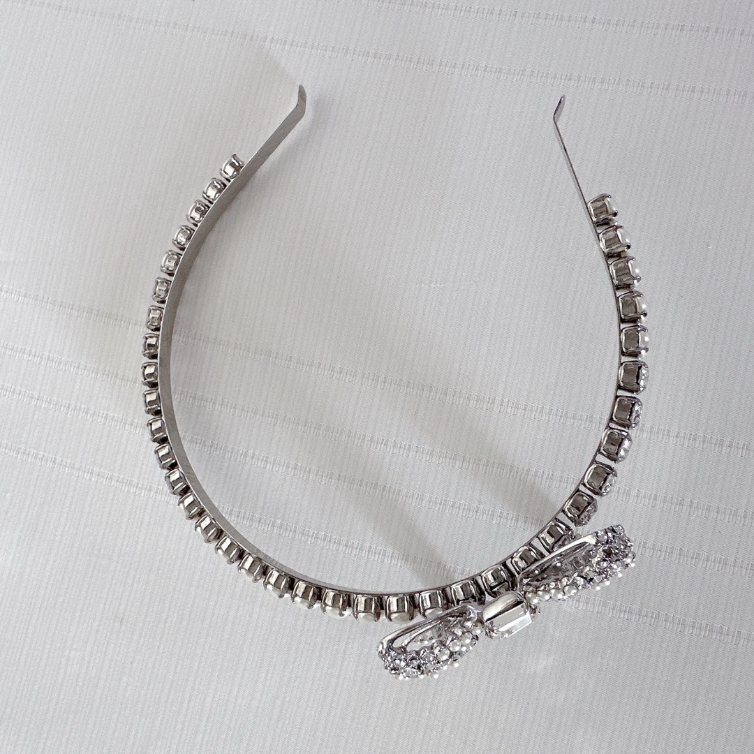 MIU MIU - miumiu ミュウミュウ クリスタル ビジュー パール リボン