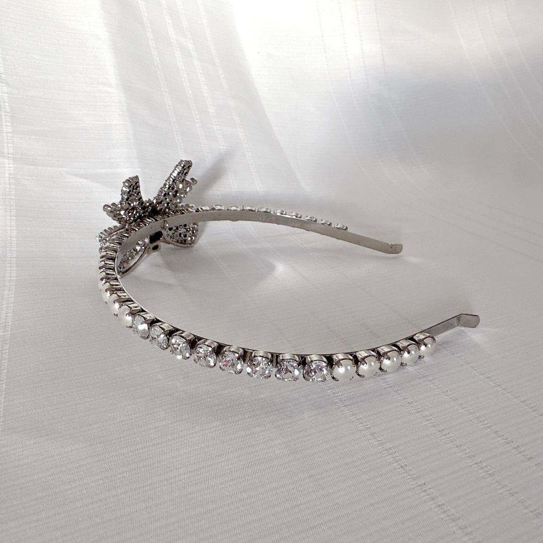 MIU MIU - miumiu ミュウミュウ クリスタル ビジュー パール リボン