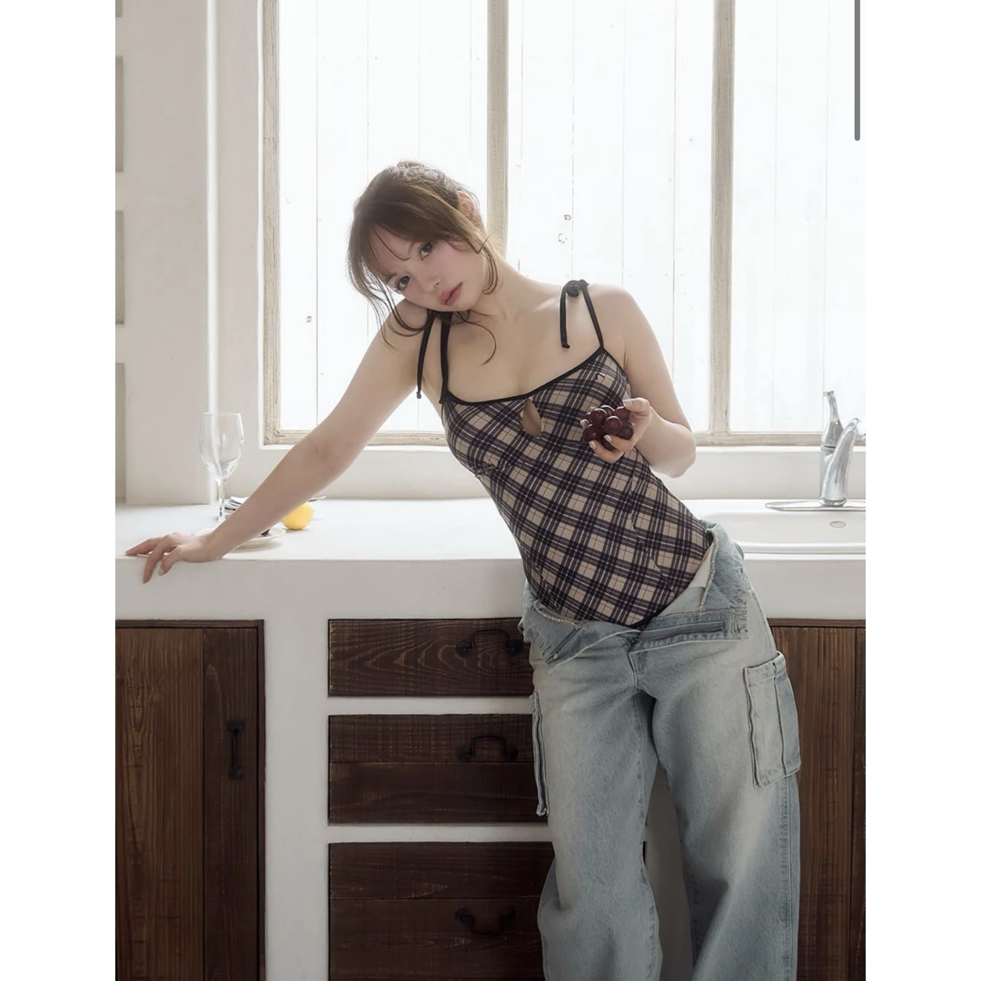 andmary Nadia check swimsuit 水着の通販 by み｜ラクマ