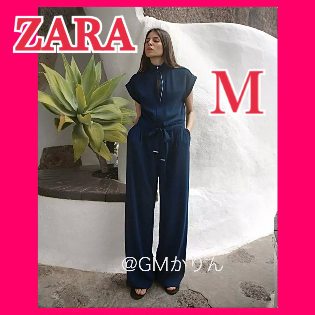 ZARA - 【新品】ZARA ベルト付きクレープジャンプスーツ Mサイズの通販