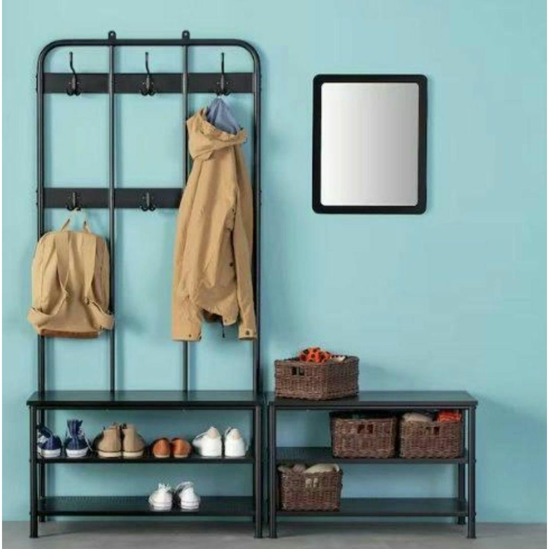 PINNIG ピンニグ コートラック 靴収納 ブラック193x37x90 cm