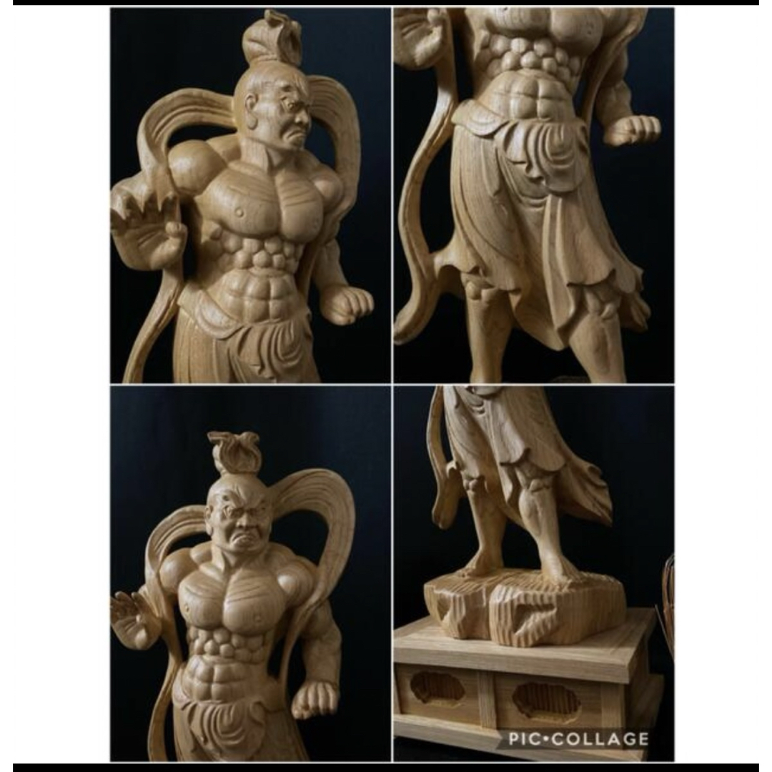 井波彫刻 仏教工芸品 総ケヤキ材 仏師で仕上げ品 四天王像一式 【公式