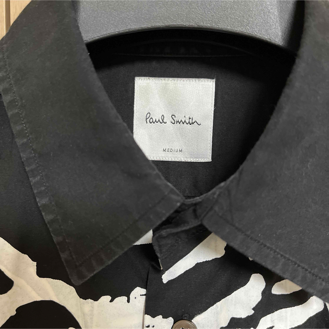 Paul Smith Lサイズ 長袖シャツ 黒白パターンSHIRA 黒×白】Paul Smith