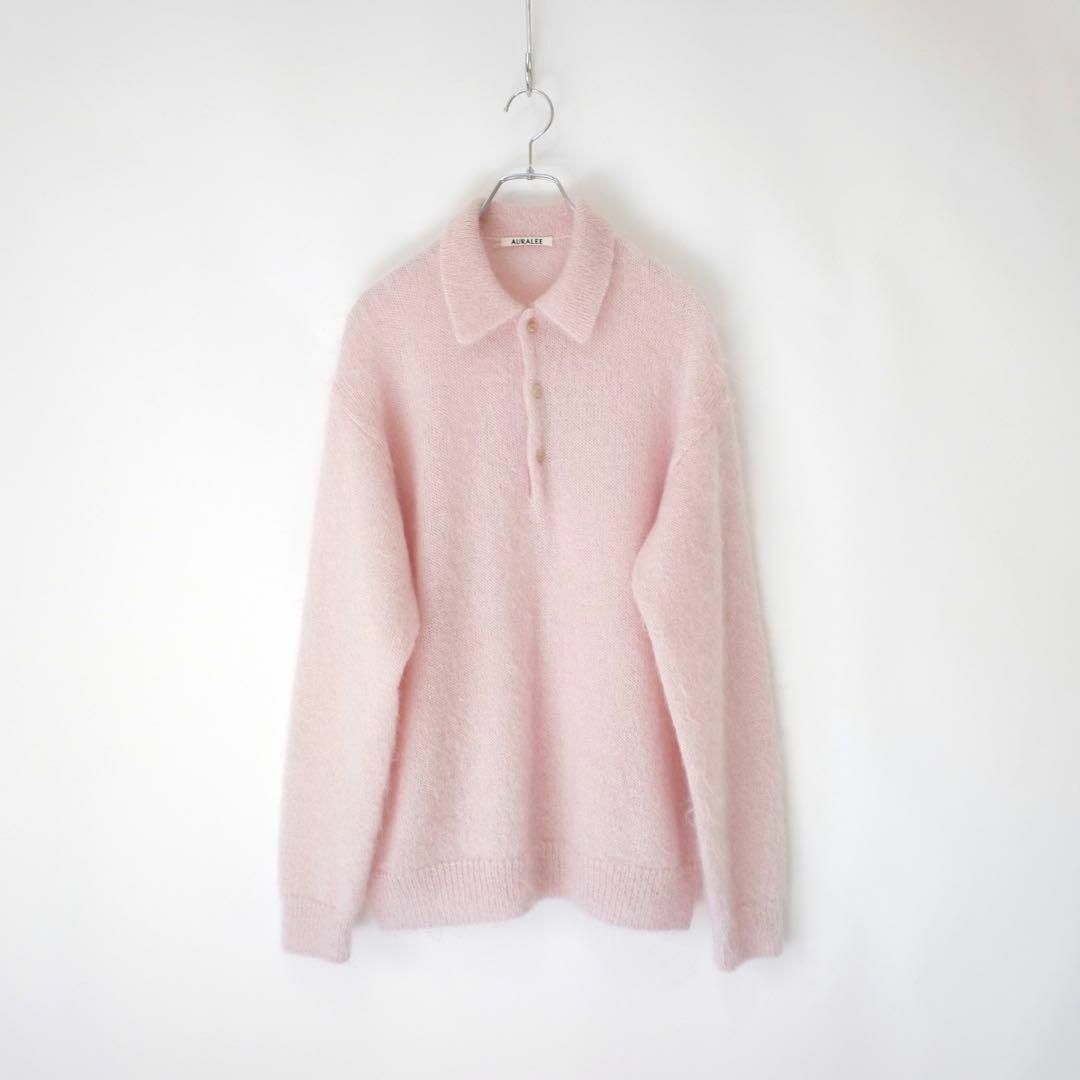 AURALEE - Auralee モヘア ニットポロ ピンクの通販 by cak store