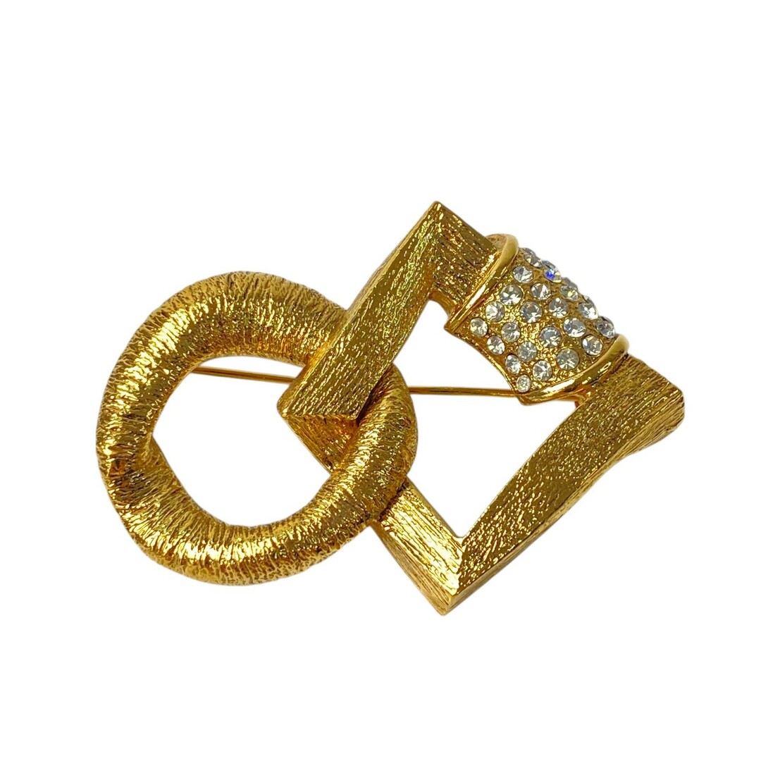 vintage YSL イヴサンローラン ブローチ ストーン ゴールド 146 ws6186