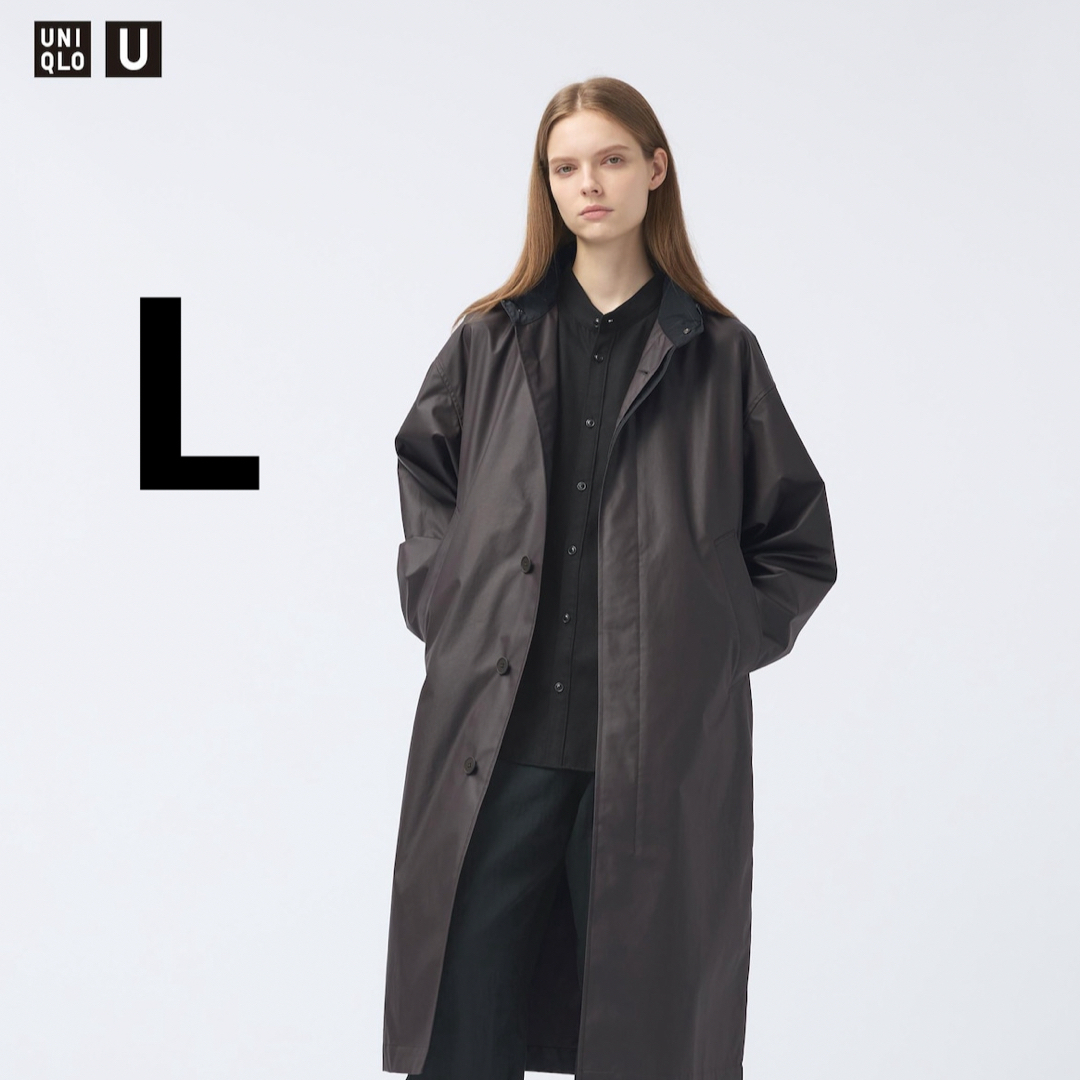 UNIQLO - UNIQLO U ユニクロU コーティングロングコート L ダーク