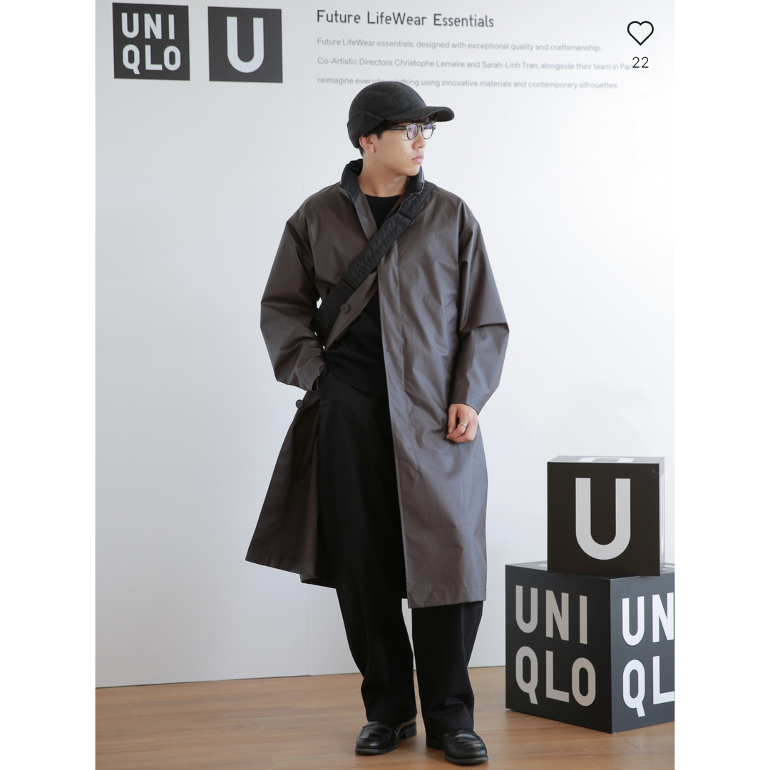 UNIQLO - UNIQLO U ユニクロU コーティングロングコート L ダーク