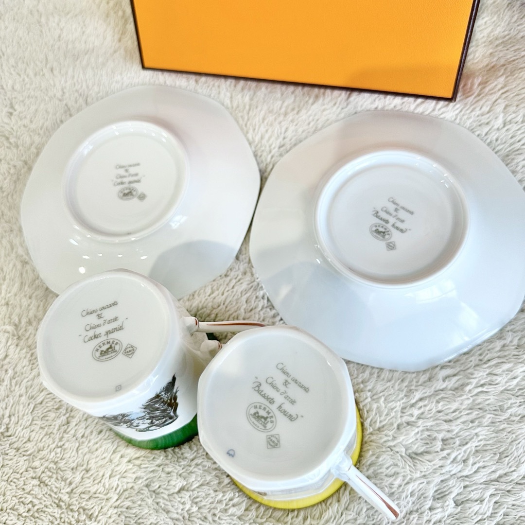 HERMES - HERMES 新品エルメスシャスグリーン緑八角皿カップ＆ソーサー