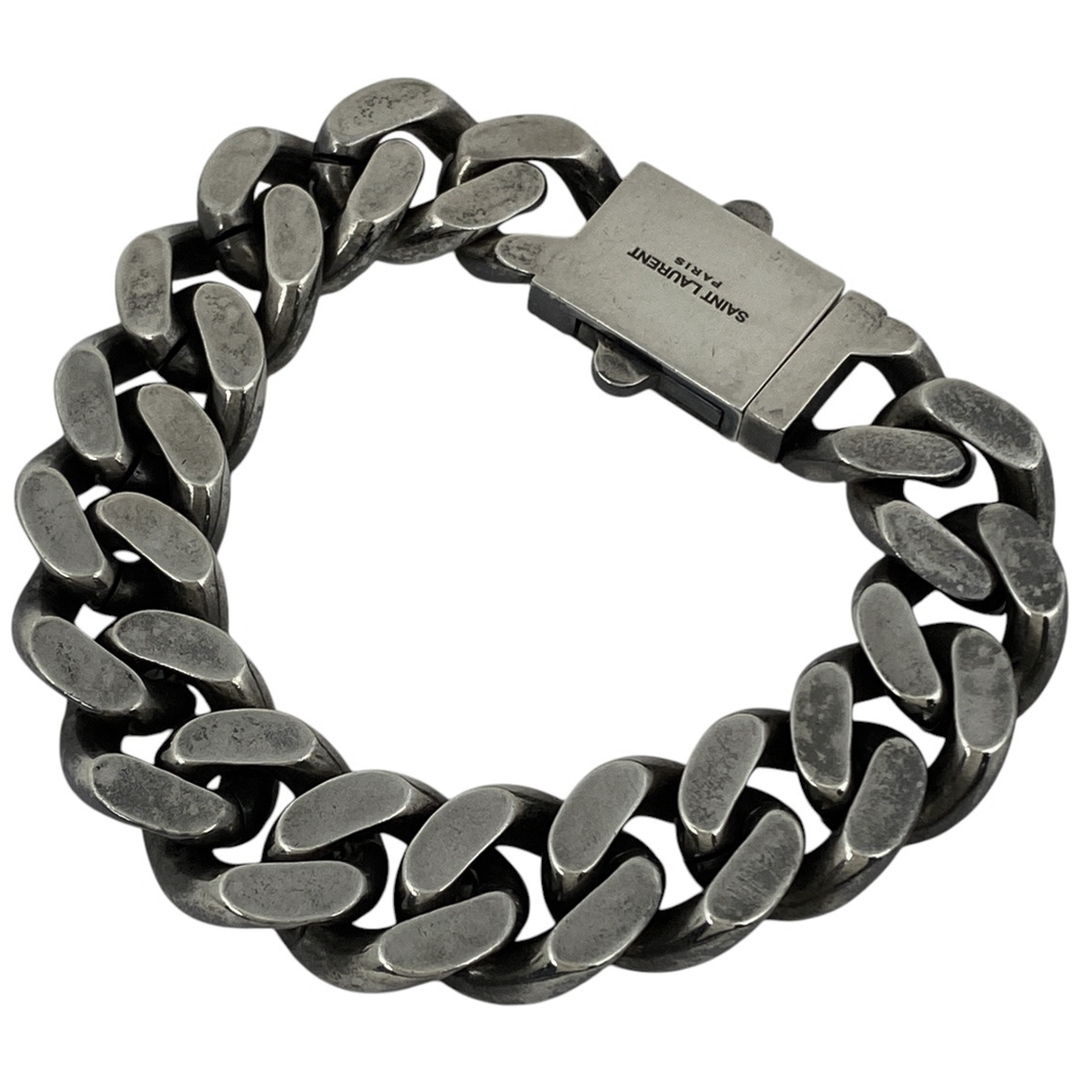 SAINT LAURENT - サンローラン ロゴ チェーン ブレスレット シルバー