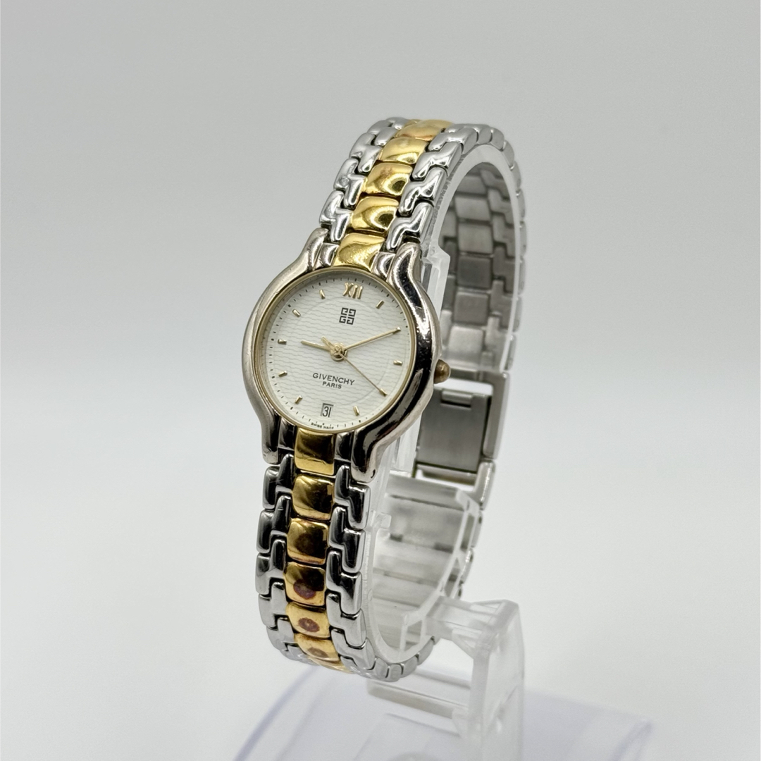 GIVENCHY - GIVENCHY ジバンシイ QZ デイト ラウンド 白文字盤