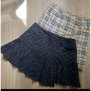 BURBERRY BLUE LABEL（ミニスカート ・ グリーン・カーキ/緑色系）の