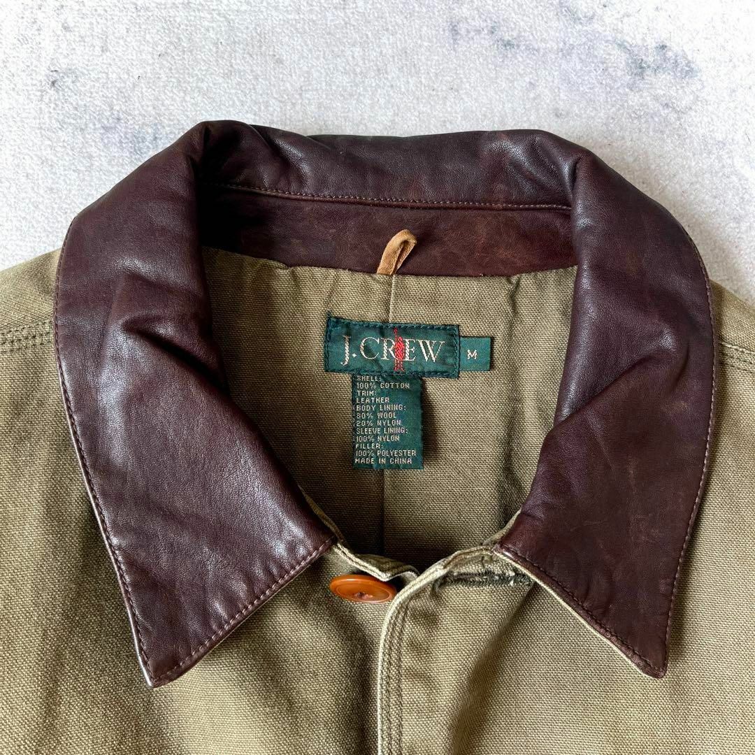 90s J.Crew ジェイクルー 巨人タグレザー襟 ハンティングジャケット 緑