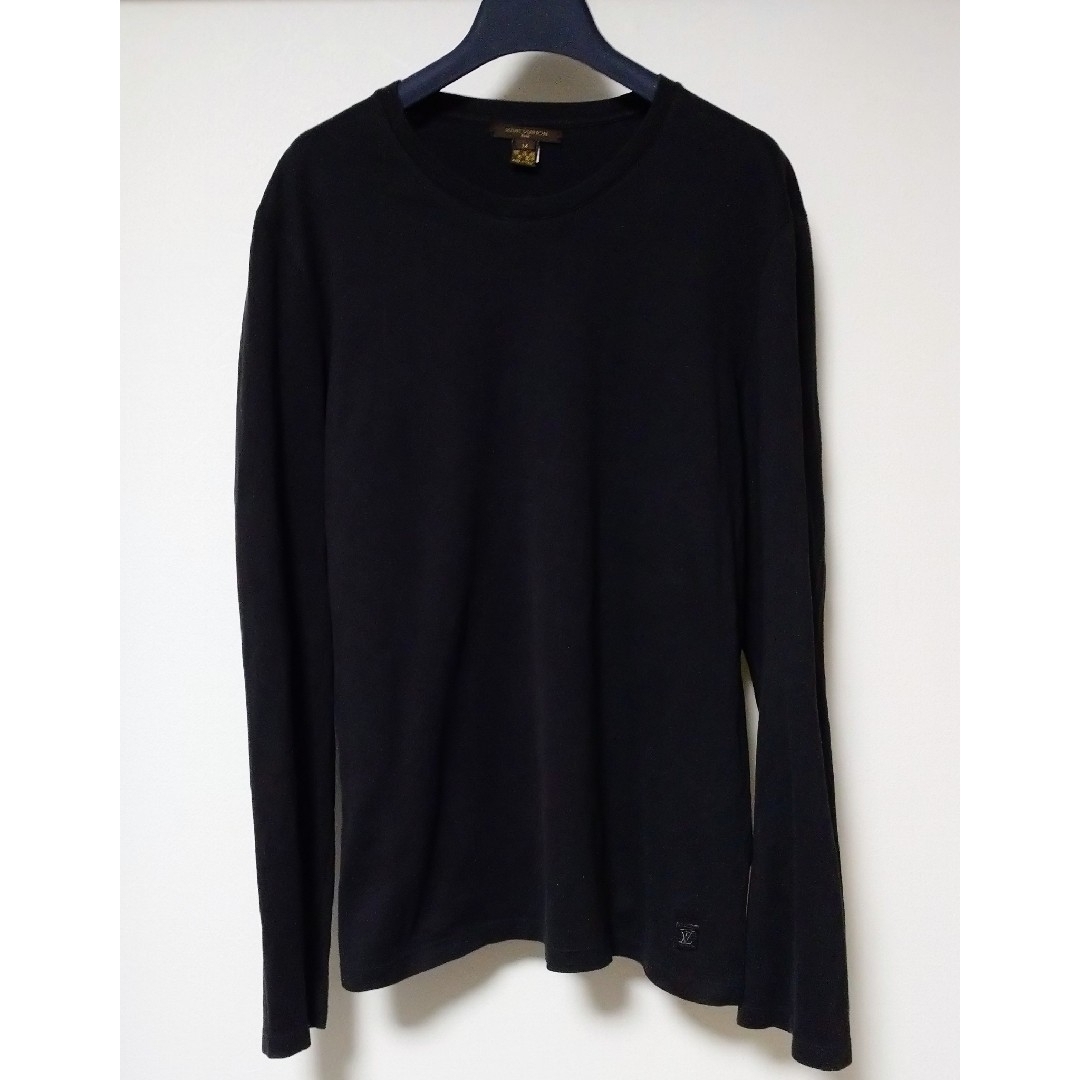 LOUIS VUITTON - ルイヴィトン 長袖カットソー LVロゴワッペン付き黒 M