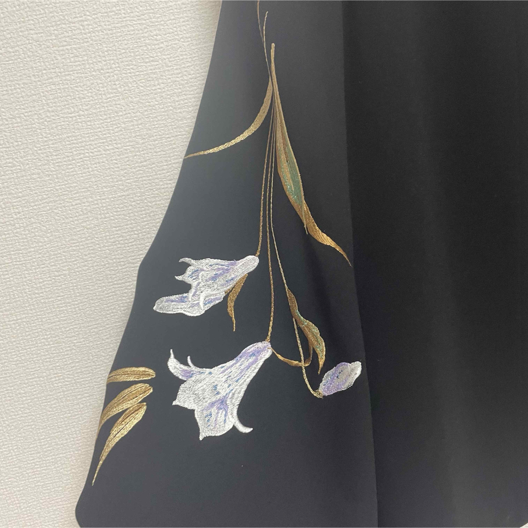 mame - mame kurogouchi 百合 刺繍 トップス ブラウス 黒 サイズ1の