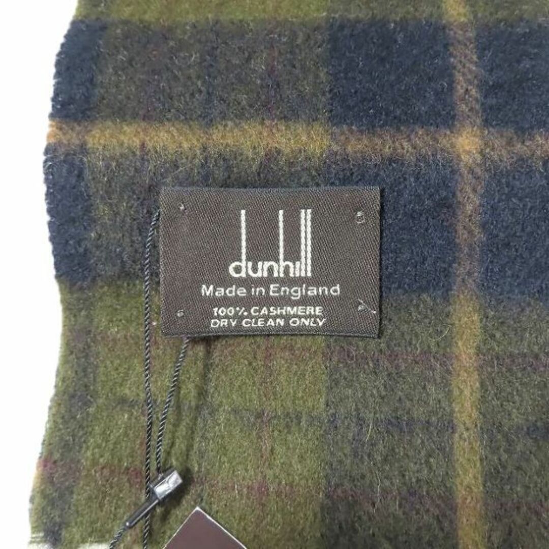 dunhill マフラー カシミア ロゴ フリンジ ブラック スコットランド製
